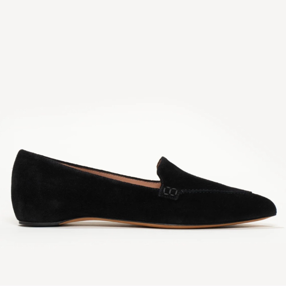 M. Gemi Black Suede The Gia Women's Loafer Flats Women’s Size 37.5 7-7.5 $298
